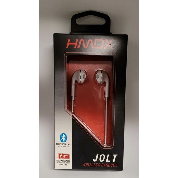 BEST- Hmdx Jolt White Bluetooth Wireless Earbuds Rechargeable New Bk1Wm6