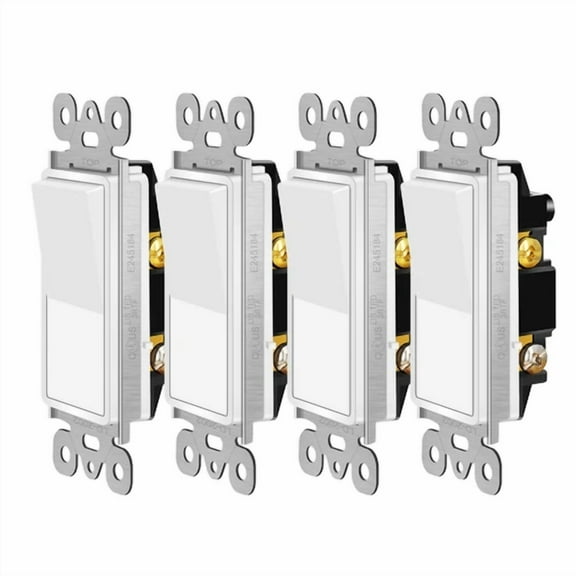 BEST- Home Commercial 3-Way Paddle Rocker Light Switch Interrupter 120/277V 15A, 4Pack