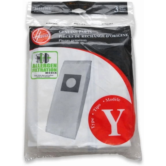 BEST- Hoover Type Y Allergen Bags, For Windtunnel Vacuum Cleaners, 4010100Y, 3/Pack