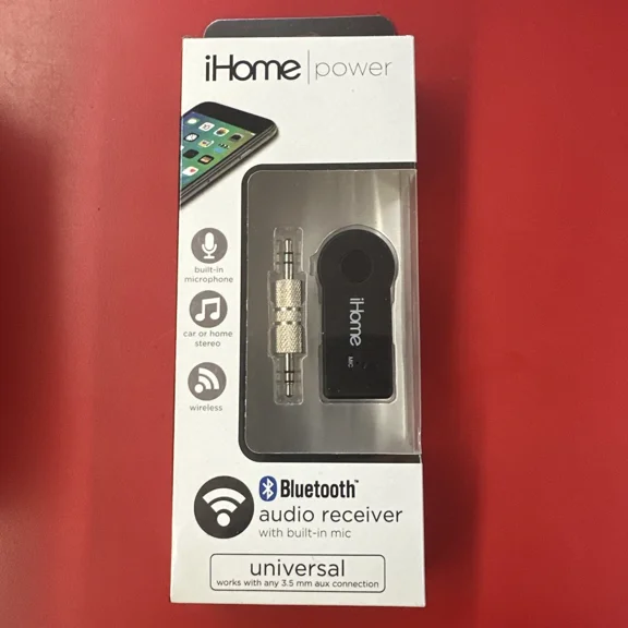 BEST- Ihome Bluetooth Wireless Audio Receiver Adapter W/Mic 3.5Mm Nib