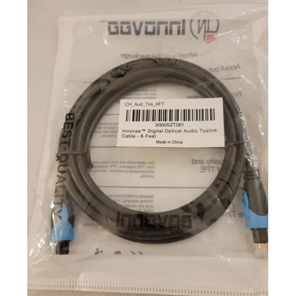 BEST- Innovaa Digital Optical Audio Toslink Cable 6 Ft X000Szt081 New