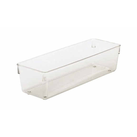 BEST- Interdesign 52930 Linus Clear Plastic Drawer Organizer 3 H X 4 W X 12 D In.
