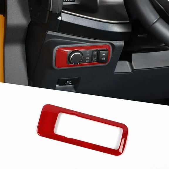 BEST- Interior Headlight Switch Panel Cover Trim Accessories For Ford Bronco 2021+ Red