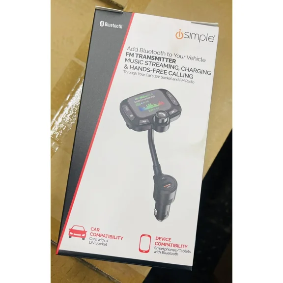 BEST- Isimple Bluetooth 5.0 Fm Transmitter Music Streaming Hands Free Calling Usb Fmbt