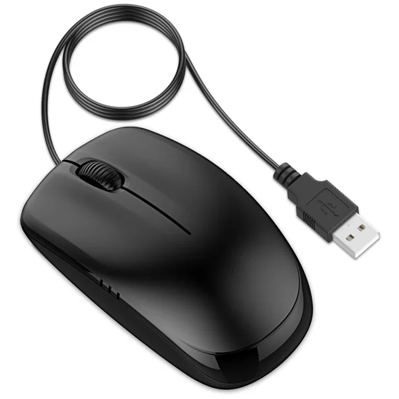 BEST- Jetech 3-Button Wired Usb Optical Mouse Mice (Black) - 0776