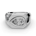 thumbnail image 1 of BEST Jewel 1.4 Ct Pear Cut Moissanite Wedding Ring - 14K White Gold Plated Wedding Engagement Bezel Set Ring - Women's Solitaire Jewelry - Perfect for Anniversaries and Engagements, 1 of 3