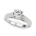 thumbnail image 1 of BEST Jewel 1.6 Ct Moissanite Engagement Band Ring - Women's Round Cut Solitaire Band Ring - 14K White Gold Plated Band Ring - Wedding Band Ring Hers - Diamond Anniversary Gifts, 1 of 2