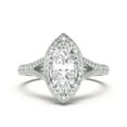 thumbnail image 1 of BEST Jewel 1.7 Ct Marquise Cut Moissanite Ring - 14K White Gold Plated Split Shank Halo Anniversary Ring for Wife - Stunning Engagement Jewelry for Women - Unique Proposal Ring for Her, 1 of 4