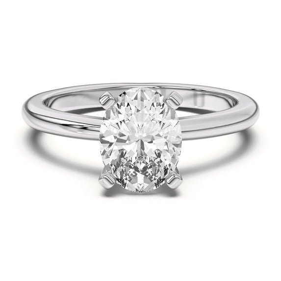 BEST Jewel 1.7 Ct Oval Cut Moissanite Wedding Ring - 14K White Gold Plated Engagement Ring - Gift for Her on Anniversaries and Engagements - Gifts for Her Adult Women - Gifts for Mom