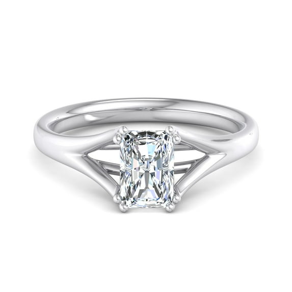 BEST Jewel 1.7 Ct Radiant Cut Moissanite Wedding Engagement Ring - 14K White Gold Plated Split Shank Rings - Women's Jewelry - Perfect Gift for Anniversaries and Special Occasions