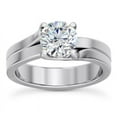 thumbnail image 1 of BEST Jewel 14K White Gold Plated 1.5 Ct Round Cut Moissanite Ring - Stunning Engagement Ring for Women - Ideal Proposal Ring - Beautiful Gift for Graduation or Special Occasion for Her, 1 of 3