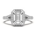 thumbnail image 1 of BEST Jewel 14K White Gold Plated Ring - 1.7 Ct Emerald Cut Moissanite Ring for Women - Split Shank Halo Wedding Ring - Elegant Engagement Jewelry - Ring for Her - Gift for Every Occasion, 1 of 4
