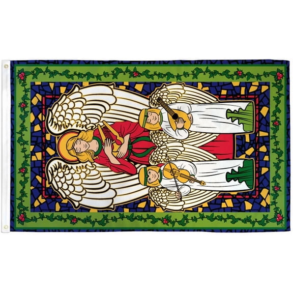 BEST- Joyous Angels Flag 3X5Ft Poly Christmas Holiday Flag Holy Angels Decor Flag