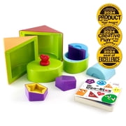 BEST LEARNING My Geo-Blox Sorting and Building Blocks with Cardboard Book for Kids Ages 3 and Up