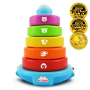 BEST LEARNING Stack & Learn - Musical Stacking Rings Toy for Toddlers Age 6-12 Months Christmas Gift