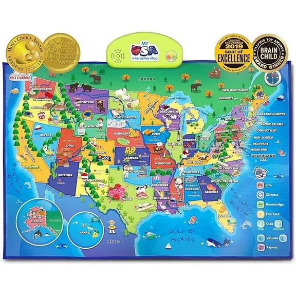 Best Learning i-Poster My USA Map Interactive Geography Toy STEM Learning Ages 5 to 12