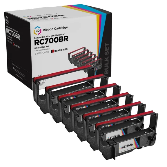 BEST- Ld Products Compatible Ribbon Replacement For Star Micronics Rc700Br (Black/Red)