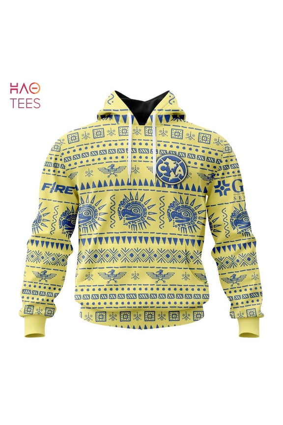 BEST Liga MX Club Amrica Specialized Team Jersey With Aztec Design 3D Hoodie