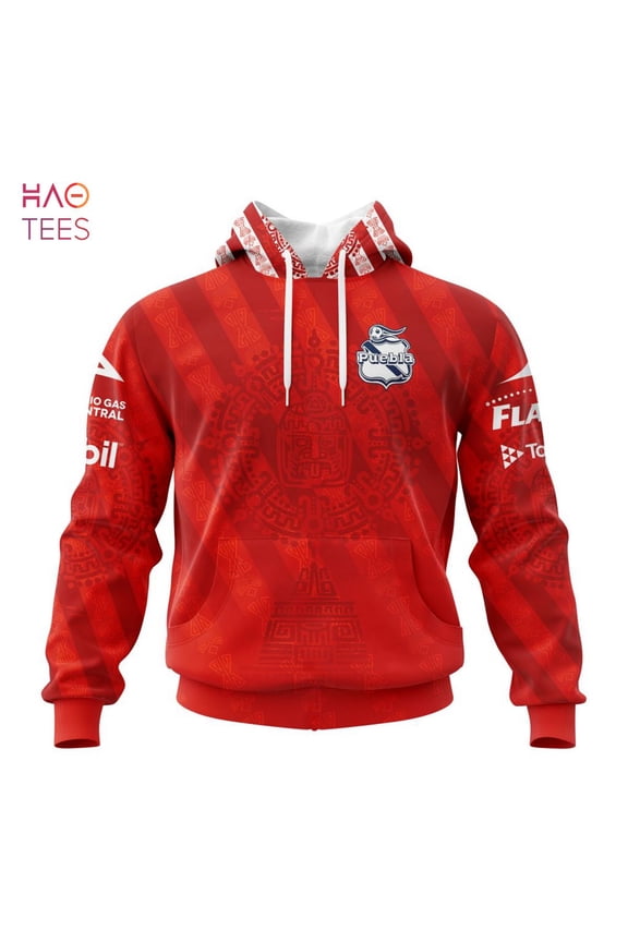 BEST Liga MX Club Puebla Specialized Team Jersey With Aztec Design 3D Hoodie