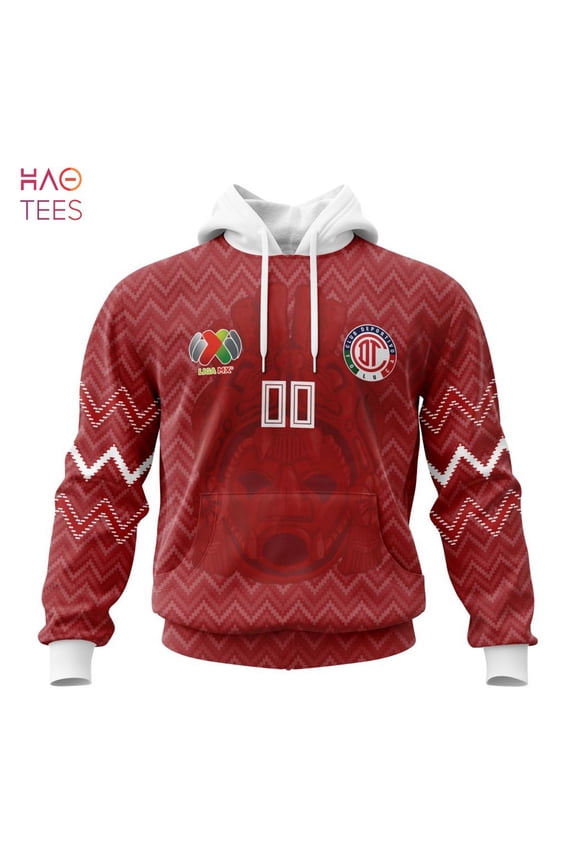 BEST Liga MX Deportivo Toluca Specialized Team Jersey With Maya Design 3D Hoodie