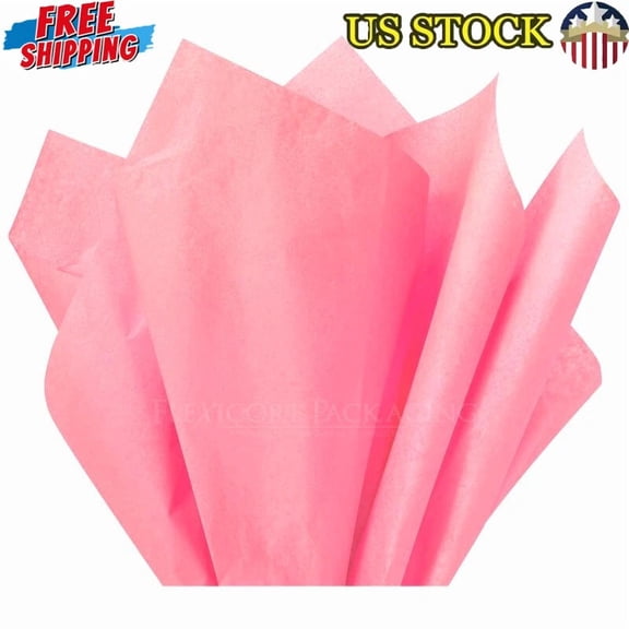 BEST- Light Pink Tissue Paper 15"X20" 100 Sheets Eco-Friendly Decorative Gift Wrap New