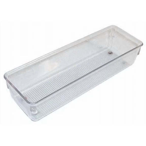 BEST- Linus Drawer Organizer, Clear/Chrome Plastic, 3 X 9 X 2-In. -52430