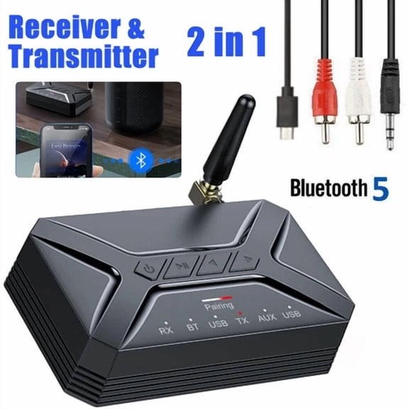 BEST- Long Range Bluetooth 5.0 Transmitter Receiver Audio Adapter For Home Stereo Tv
