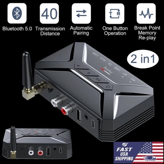 BEST- Long Range Bluetooth Transmitter Receiver Wireless Home Car Stereo Audio Adapter