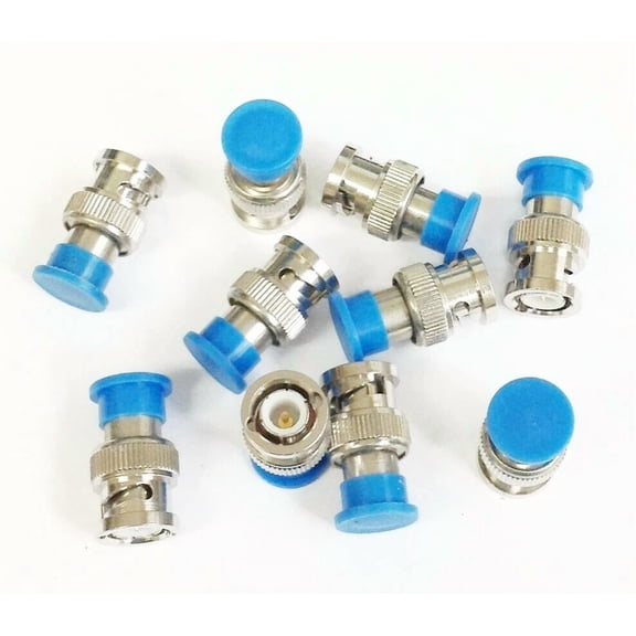 BEST- Lot Of (10) Belkin Audio Video 75 Ohm Bnc Cable Typical Termination Plugs - Blue