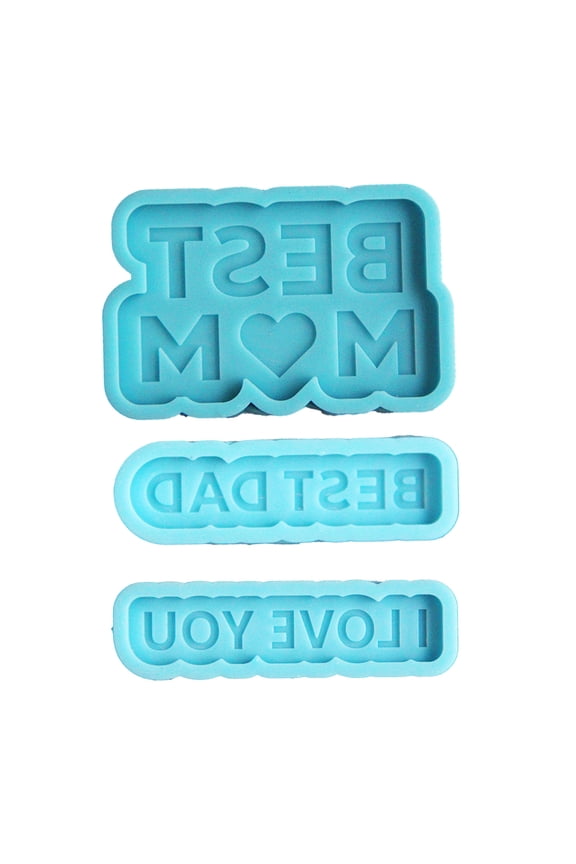 BEST MOM DAD Mold Silicone Hanging Pendant Epoxy Resin Casting for Keychain Jewelry Making