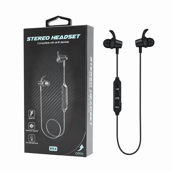 BEST- Magnetic Bluetooth Neckband Headset Ipx-3 A64 Wireless Earphones Headphones