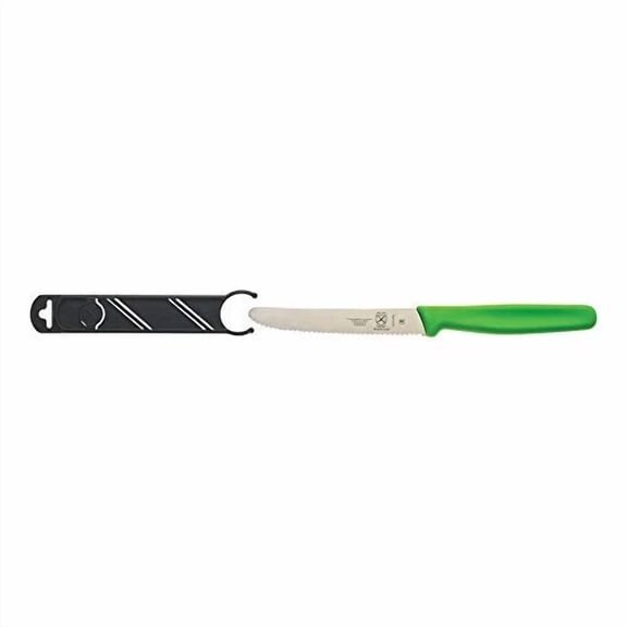BEST- Mercer Culinary M33932Grb Bar Knife, 4-5/16 Wavy Edge, Rounded Tip, Green