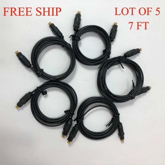 BEST- Micca Fiber Optical Digital Audio Cable Black 7Ft Lot Of 5
