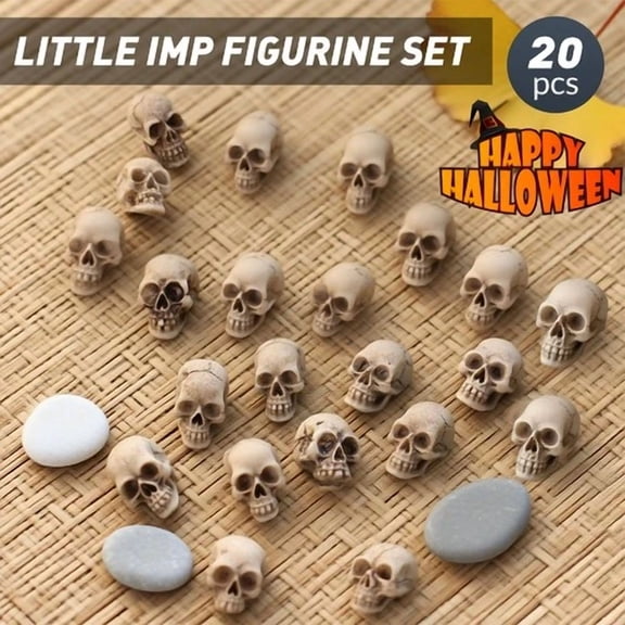 BEST- Mini Skull Heads, Miniature Skulls,Halloween Skull Figurines For Pranks Home Bar