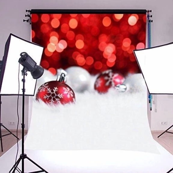BEST- Mohoo 5X7Ft Silk Christmas Snow Bell Studio Backdrop Photography Photo Backgroun