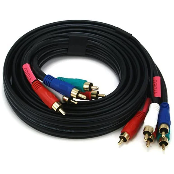 BEST- Monoprice 5-Rca Component 22 Awg Video/Audio Coaxial Cable, 6 Ft.
