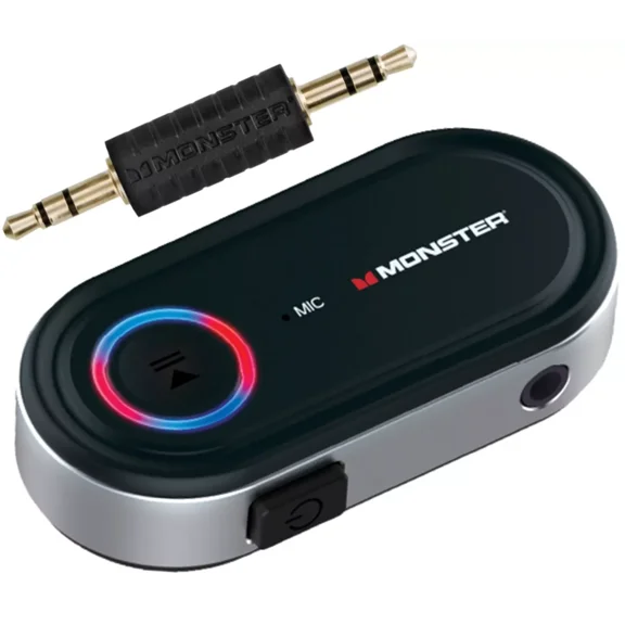 BEST- Monster Bluetooth 3.5Mm Aux Audio Receiver Adapter With Voice Assistant Support