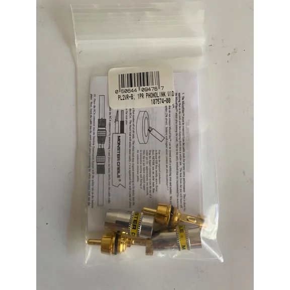 BEST- Monster Cable Pl2Vr-B Two Rca Connectors Phonolink Vide Gold Plated Yellow