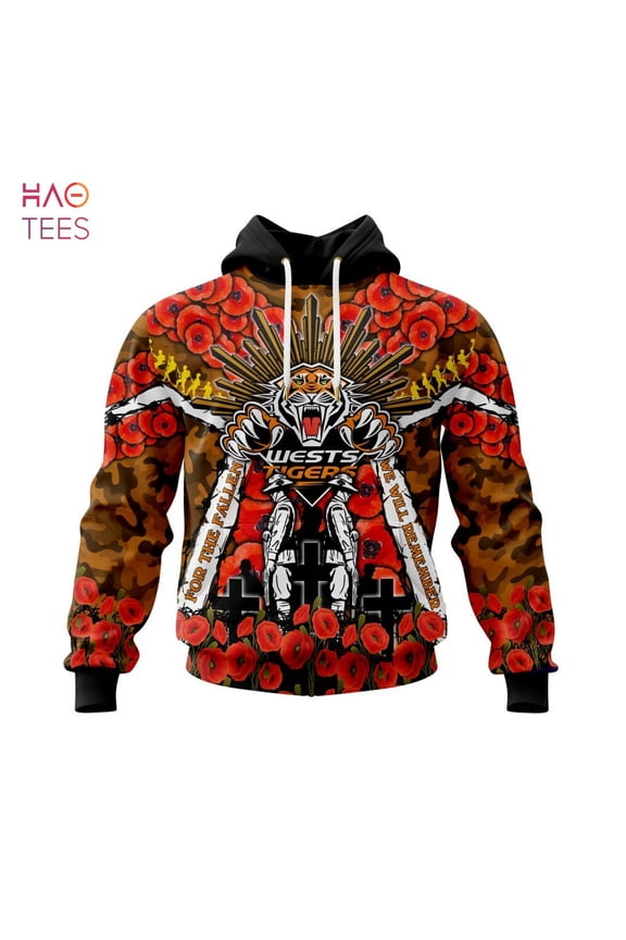 BEST NRL Wests Tigers Specialized 2022 Anzac Jersey Concepts 3D Hoodie Limited Edition