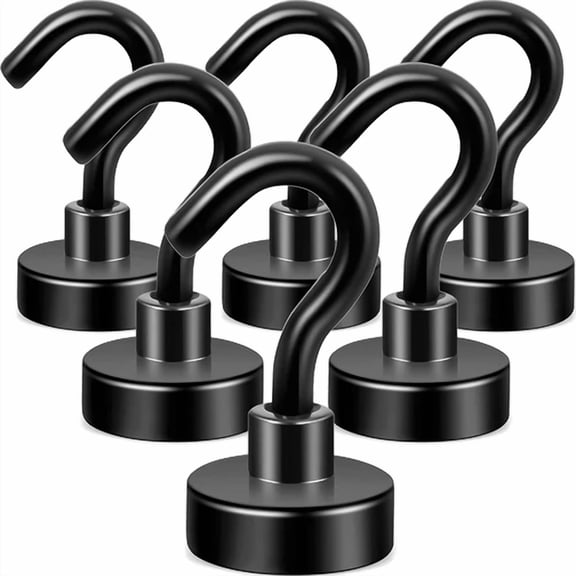 BEST- Neosmuk 30Lb+ Magnetic Hooks, Heavy-Duty For Fridge Black