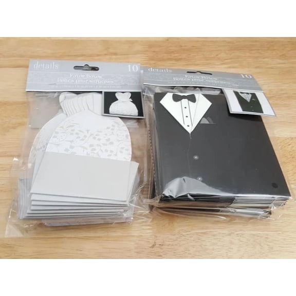 BEST- New Bride & Groom Tuxedo Gown Dress Detail Accessories Wedding Gift Favor Boxes