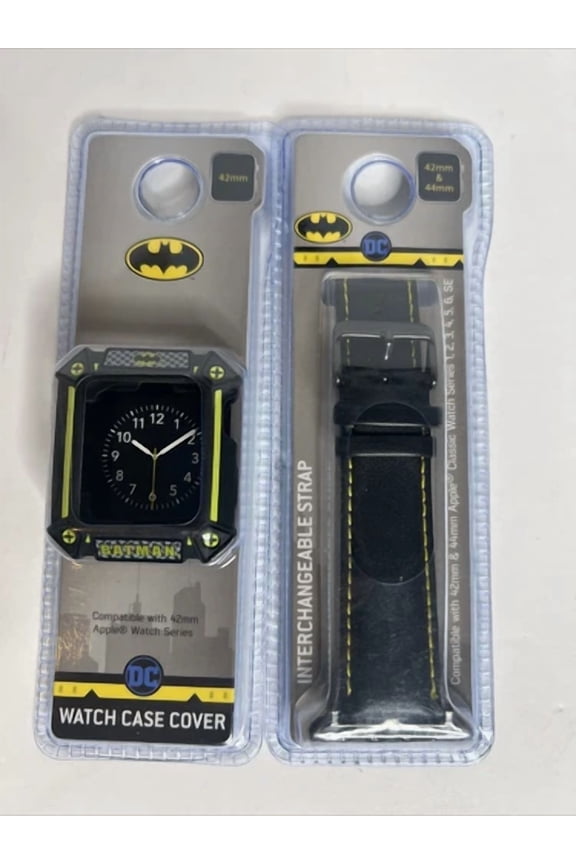 BEST- New Dc Comics Batman Watch Case Cover & Interchangeable Strap 42Mm Free Ship!