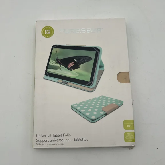 BEST- New Pure Gear Universal Polka Dot Tablet Folio For 10 Inch Devices Teal / White