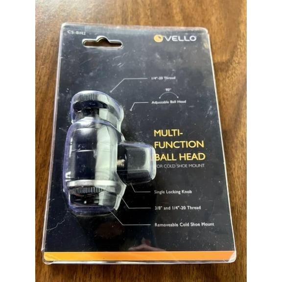 BEST- New! Vello Multi-Function Adjustable Ball Head Cs-Bh2 For Camera Cold Shoe Mount