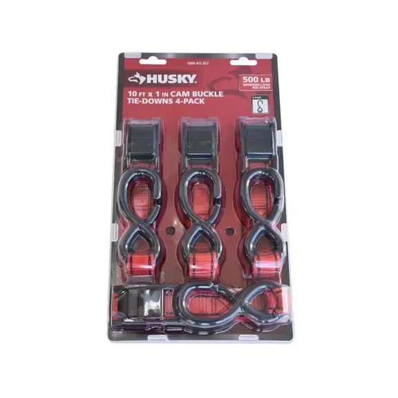 BEST- New10Ft Heavy-Duty 4-Pack Tie-Down Straps With Quick-Release & S-Hooks Anti-Rust