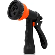 BEST- Nexcover Garden Hose Nozzle, 7 Spray Patterns For Car Wash, Plants, Pets - Orang