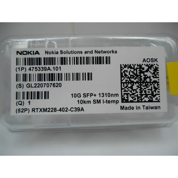 BEST- Nokia Aosk 475339A.101 10G Sfp+ 1310Nm 10Km Sm I-Temp Rtxm228-402-C39A