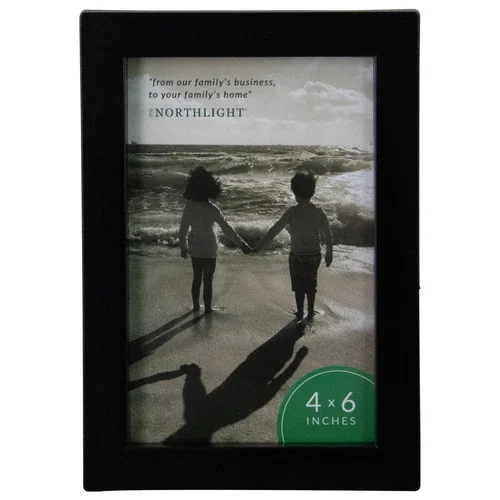 BEST- Northlight 7.25" Solid 4" X 6" Photo Picture Frame Easel Back - Matte Black