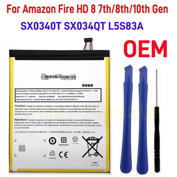 BEST- Oem Genuine Battery For Amazon Fire Hd 8 7/8Th/10Th Gen Sx0340T Sx034Qt L5S83A