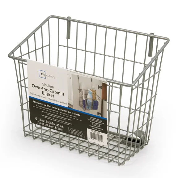 BEST- Over The Cabinet Basket Medium Space Saving Storage Organizer